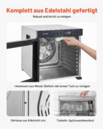 VEVOR Dörrautomat 10 Edelstahlschalen 1000 W – Professioneller Lebensmitteltrockner – Bild 7
