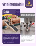Artpet Klappbare Hunderampe – Höhenverstellbar 34–53 cm für kleine Hunde & Katzen – Bild 6