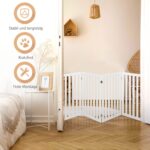 COSTWAY Absperrgitter 89cm – 4-teiliges Hundegehege aus Holz, klappbar & flexibel – Bild 7