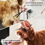 CIICII 7 Zoll Hundeschere Profi-Set – 10-teilige Fellschere mit Effilierschere für Hunde & Katzen – Bild 5
