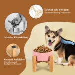 Erhöhter Hundenapf 850 ml Keramik mit Bambusgestell – Ergonomisch für Senioren – Bild 3