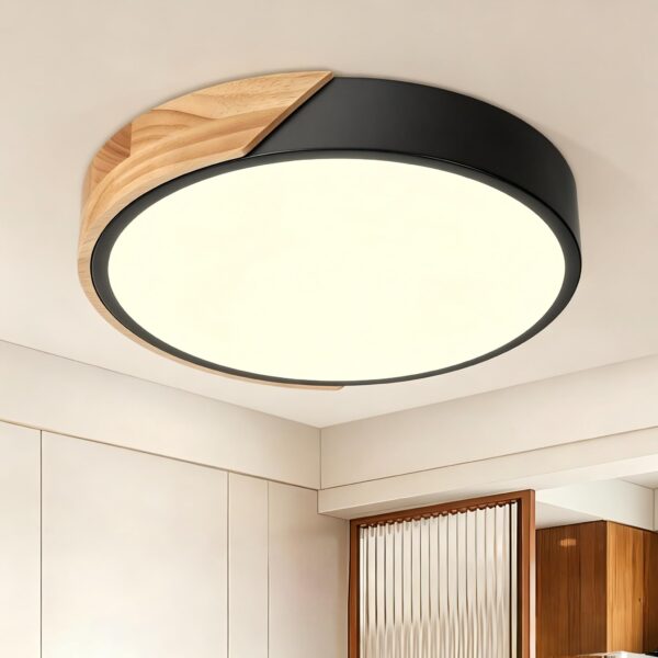 Kambo LED Deckenleuchte 24W ∅30cm – Warmweisses Eichenholz Design für alle Räume