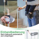 AufuN Treppenschutzgitter 95–105 cm – Druckbefestigung, selbstschliessend, erweiterbar – Bild 4