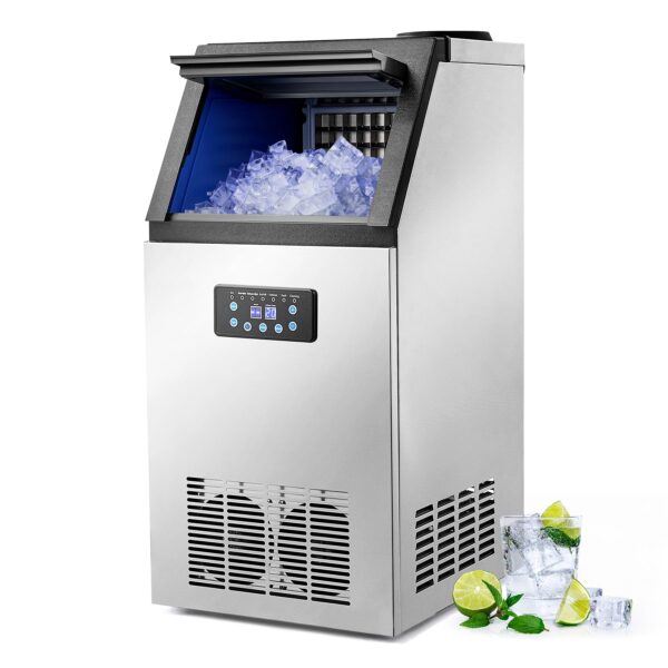 Wilprep Eiswürfelmaschine 59kg/24H – Kommerzielle Eismaschine mit LCD-Display für Gastronomie