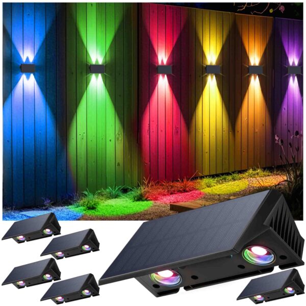 IIRARA Solar Wandleuchte Aussen 120 Lumen – 15 Modi für Garten & Balkon (6er Set)