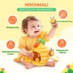 JoyCat Bienenstock Babyspielzeug ab 6 Monate – Sensorisches Montessori Lernspielzeug – Bild 6