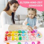 ANPEAC Holzpuzzle mit Lernuhr – 4-in-1 Montessori Lernspielzeug für Kinder ab 3 Jahren – Bild 7