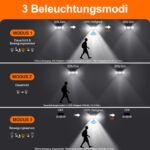 GEARLITE 4er Set Solarlampen mit Bewegungsmelder – 3500 LM LED Wandfluter IP65 für Garten & Garage – Bild 3
