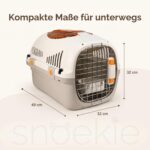 SNOEKIE Katzen Transportbox mit Skylight-Dachfenster – 49,5 × 32 × 32,6 cm – Bild 6