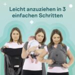 KOALA BABYCARE Elastisches Tragetuch – Ergonomische Babytrage für Neugeborene bis 15kg – Bild 3