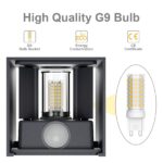 Klighten 2er Set Aussenlampe mit Bewegungsmelder Warmweiss – Anthrazit Wandleuchte IP54 – Bild 2