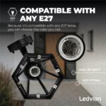 Ledvion Classic Vela Außenlampe mit Bewegungssensor – IP44 Wandleuchte E27 Schwarz – Bild 5