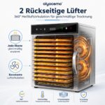 oiyocemo Dörrautomat mit 12 Edelstahl-Einschüben – 1000 W Dörrgerät mit Temperaturregelung – Bild 4