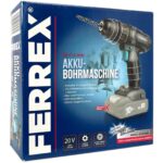 FERREX Akku-Bohrmaschine 20V Starter-Pack – Profi-Bohrschrauber ohne Akku
