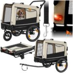 tectake® Hundeanhänger 2-in-1 – Fahrradanhänger & Jogger bis 40 kg mit Sicherheitszubehör
