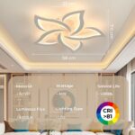 OTREN LED Deckenlampe 60 cm, 48W Dimmbar mit Fernbedienung – Blütendesign für Wohnzimmer & Schlafzimmer – Bild 2