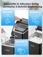 FOHERE Eiswürfelmaschine 14kg/24h – 9 Bullet-Eiswürfel in 5 Min, tragbar mit Selbstreinigung – Bild 5