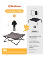 KingCamp Erhöhtes Hundebett Klappbar Grösse S – 2-in-1 Hundeliege mit Mesh & Wintermatte – Bild 5