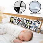 Jiosdo 3er Set Kontrastspielzeug 0-12 Monate – Sensorisches Babybuch mit Knistermatte für visuelle Entwicklung – Bild 3