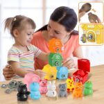 Grarain Montessori Spielzeug ab 3 Jahren – 30-teiliges Bauernhof Lernset mit Tieren & Schlüsseln – Bild 4