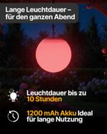 SCHWAIGER Solar-Hängeleuchte RGB LED – IP44 Gartenlampe mit Fernbedienung & USB-C – Bild 5