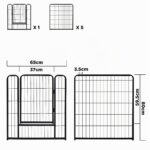 XMTECH 6-teilig Welpenauslauf 80 cm – Faltbares Freilaufgehege mit Tür & Erdankern – Bild 2