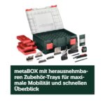 metabo BS 18 Akku-Bohrschrauber 18V mit 74-teiligem Zubehör-Set – Komplett-Werkstatt im Koffer – Bild 9