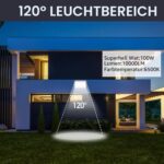 Yatosally 100W LED Außenstrahler – 10000 Lumen, IP66 wasserdicht für Garten & Terrasse – Bild 5