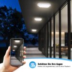 IEGLED 2er Set 12W LED Bewegungsmelder Wandleuchte IP65 – Intelligente Feuchtraumleuchte für Keller & Garage – Bild 3