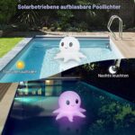 Qoolife Solar Pool Leuchte Oktopus – 16 WRGB Farben mit Fernbedienung & IP68 Wasserdicht, 2er Pack – Bild 4