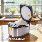 Sommertal RK50 Reiskocher 5L – XXL Multikocher mit 3D Heizsystem für Familien – Bild 3