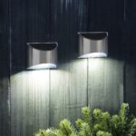 Lunartec 4er-Set Solar-LED-Wandleuchte mit Lichtsensor – Edelstahl IP44 für Aussen – Bild 2