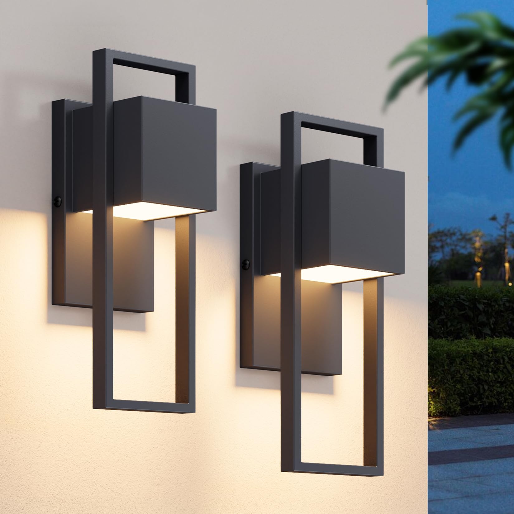 Aipsun 16W LED Aussenwandleuchte 2er Pack – IP65 Edelstahl Wandleuchte Anthrazit
