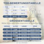 MIKAFEN Baby Schlafsack Winter 3,5 Tog 78-90cm – 100% Baumwolle mit abnehmbaren Ärmeln – Bild 6