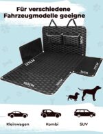 Oasser Kofferraumschutz 185x103cm – Schutzmatte für Hunde mit Seitenschutz & 2 Taschen – Bild 2