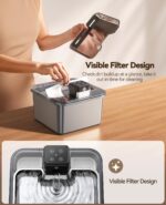 FEELNEEDY Katzenbrunnen 3.2L Kabellos mit 4000mAh Akku & Bewegungsmelder – Edelstahl – Bild 3
