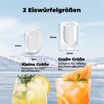 Acmeenjoy Eiswürfelmaschine 12 kg/24h – Schnelle Eisproduktion mit Selbstreinigung – Bild 3