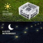 4er Set Solar Pflastersteine 10x10x5cm – LED Bodenleuchten für Garten & Balkon – Bild 5