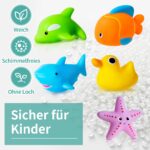 9er Set Badespielzeug Wassertiere schimmelfrei – Weiches Badewannenspielzeug ab 1 Jahr – Bild 4