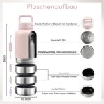 TATZIO Reiseflasche 4-in-1 – Isolierte Wasserflasche & Futternapf für Hunde & Katzen 1000ml – Bild 3