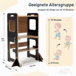 labebe Montessori Lernturm 3 in 1 mit Tafel – Klappbar & Sicher ab 1 Jahr – Bild 2
