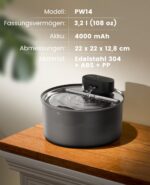 oneisall Katzenbrunnen kabellos 3.2L – Ultraleise Trinkbrunnen mit 45 Tage Akkulaufzeit – Bild 9