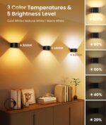 FULEN 4er-Set LED-Wandleuchte mit Bewegungsmelder & Fernbedienung – 600 lm, 5000 mAh Akku – Bild 5