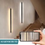 ZMH LED Wandlampe 100cm Schwarz Dimmbar 15W – Modern Up Down Flurlampe – Bild 4