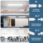 SNADER LED Feuchtraumleuchte 150cm, 48W 5280lm – IP65 Werkstattlampe mit 3 Farbtemperaturen – Bild 3