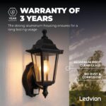 Ledvion Classic Vela Außenlampe mit Bewegungssensor – IP44 Wandleuchte E27 Schwarz – Bild 8