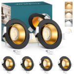 YindaLux 6er LED Einbaustrahler 230V – 5W 550LM Dimmbar 3CCT Schwenkbar IP44