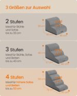 Feandrea Hundetreppe 4 Stufen mit sanfter Neigung – rutschfest & wasserdicht für kleine Hunde – Bild 6