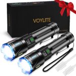 Voylite LED Taschenlampe 2er-Set – 1000000 Lumen, 1500m Reichweite, IPX7 Wasserdicht