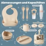 RebelEver Kindergeschirr-Set aus Silikon mit Transporttasche – Komplettes Essenlern-Set ab 1 Jahr – Bild 8